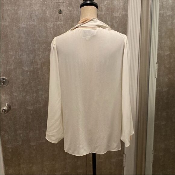 Alexis 100% silk Elegant Cream and whiteWomen's Blouse, L - Picture 8 of 10